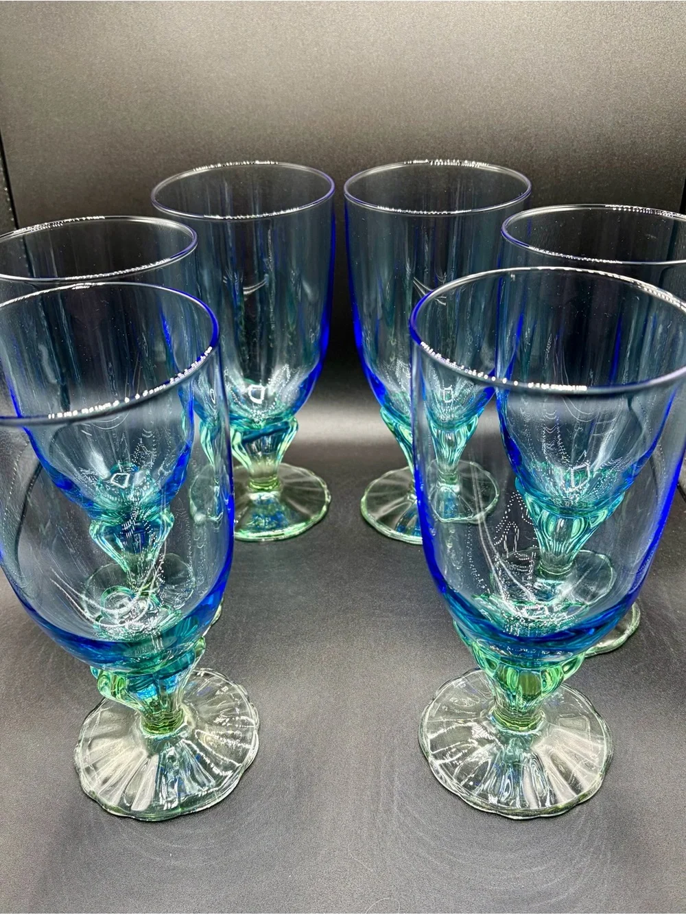 Luigi Bormiolo: Set of 6 Italian Blown Glass Goblets